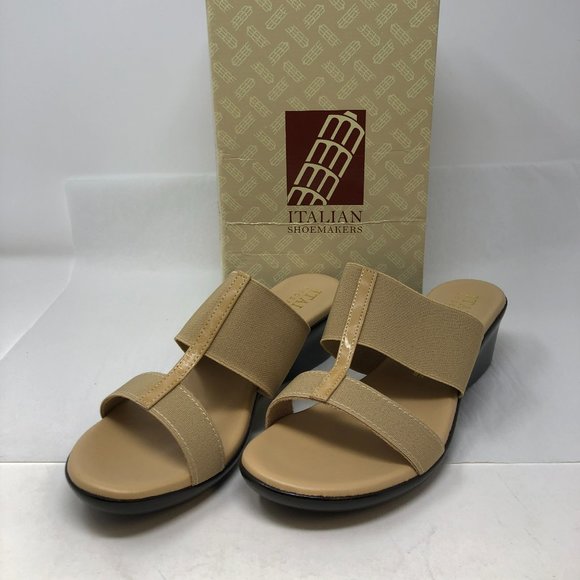 Italian Shoemakers Sadey Wedge Slide Sandal - NATURAL New In Box Fast SHIP!  P/E - Picture 1 of 9